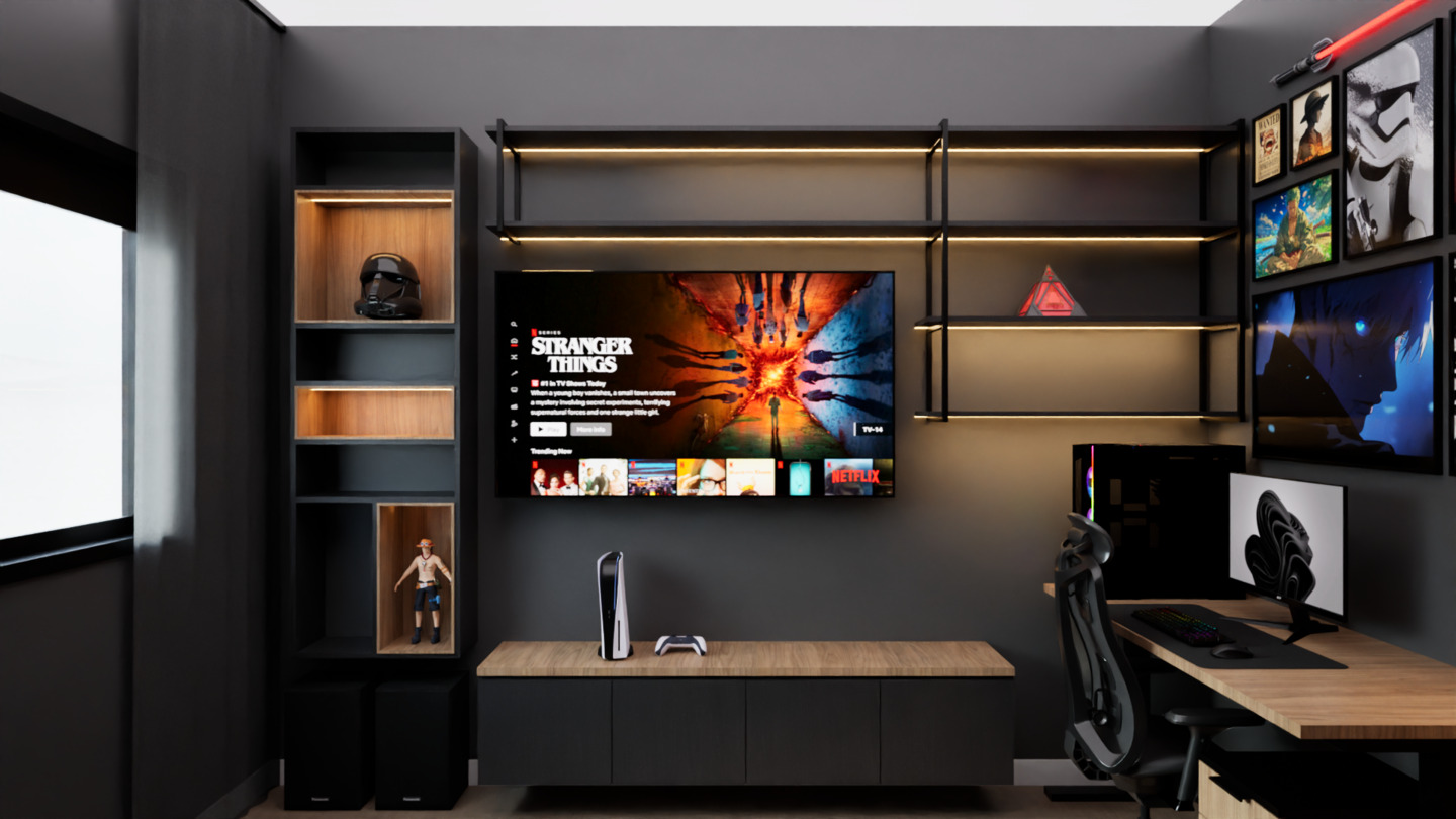 Quarto Gamer Minimalista